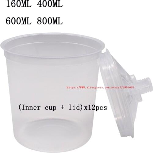 Spray gun Paint Mixing Cup kit, 600ml Spray gun PPS Type H / O Quick Cup, No cleaning Cups and Collars