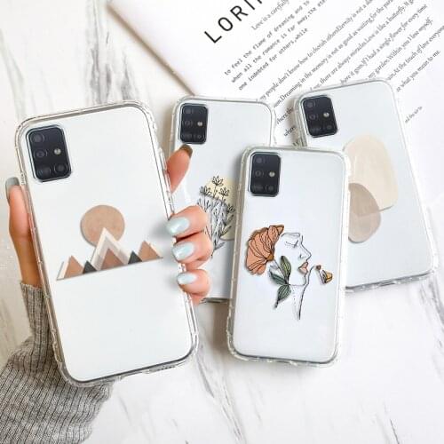Capa For Samsung A52 Case For Samsung A51 A32 A50 A12 A21s A31 A11 A22 A41 A42 A71 A72 A10 A30 A82 5G Clear Aesthetics TPU Cover