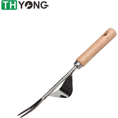 Wood Handle Garden Manual Weeding Transplant Tool Hand Weeder Removal Cutter Grass Puller Farmland Digging Lawn Trimming