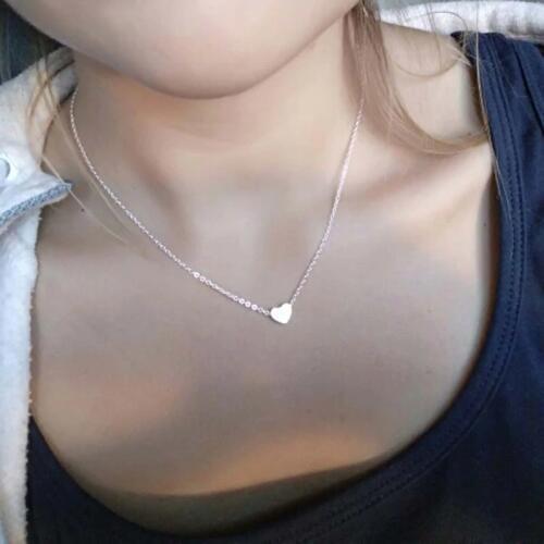 Stainless Steel Long Chain Dainty Heart Necklaces Pendants Women Love Jewelry Rose Gold Friendship Necklace Collier Femme Bff