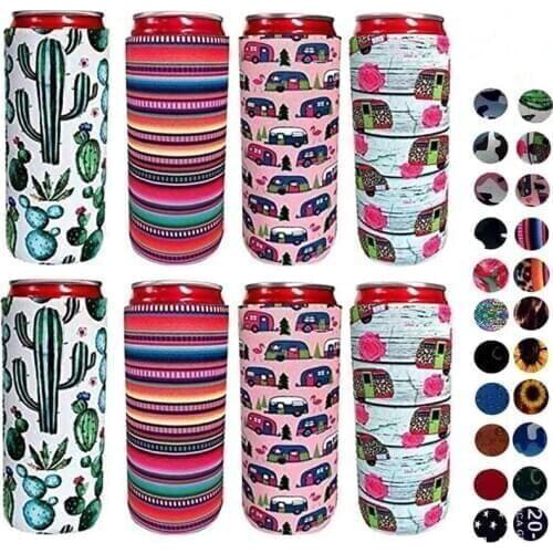 Hot Sale Neoprene Slim Beer Can Cooler Tall Stubby Holder Foldable Stubby Holders Beer Cooler Bags Fits 12oz Drink & Beer
