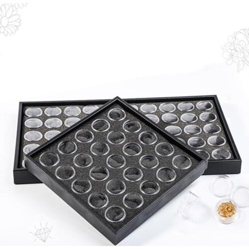Hot 25/50 High quality PVC Grids Nail Tips Jewelry Powder Rhinestones Tools Storage Box Case Holder
