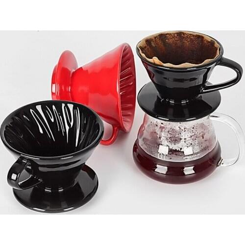 Ceramic filter cup its V60 coffee drip filter swirls filter paper cup share pot of funnel cone