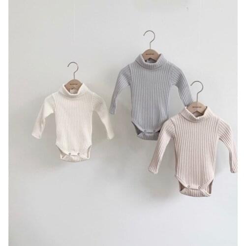 MILANCEL 2021 Autumn Baby Clothing Turtleneck Infant Boys Bodysuit Full Sleeve Toddler Girl Jumpsuit