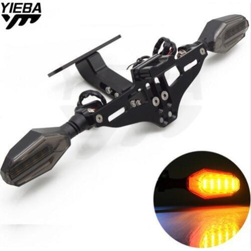 Motorcycle License Plate Bracket Licence Plate Holder With Turn Light FOR Yamaha YZFR3 YZF R1 R25 R3 R25 TMAX 530 500 Z800 Z900