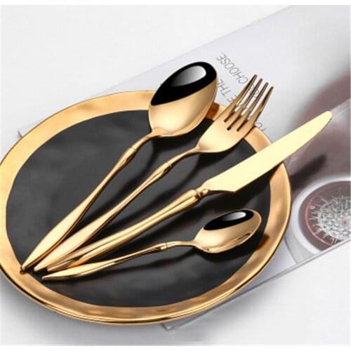Hot Sale 4PCS European Dinnerware knife 304 Stainless Steel Western Cutlery Kitchen Food Tableware Dinner Set drop shipping