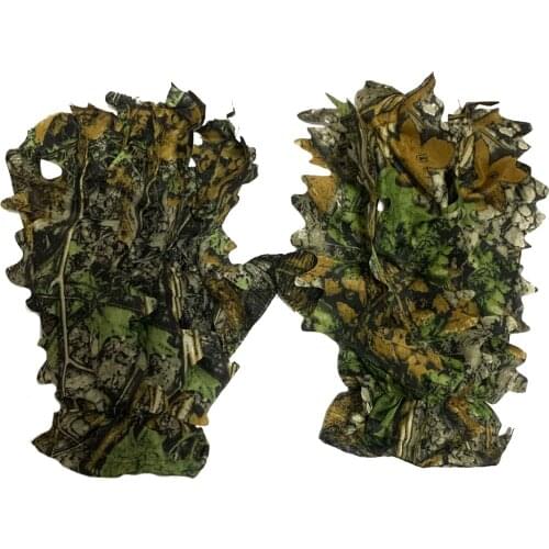 Sneaky 3D Camo Gloves Camouflage Full Finger Comfortable Non-slip Tactical Shooting Durable 3D Leaf Gloves Outdoor Incredible