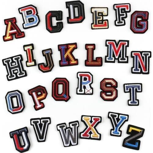 Sew-on A-Z 26 English Alphabet English Letters Stereo Embroidery Dress Stickers Patches Letters Applique Patches