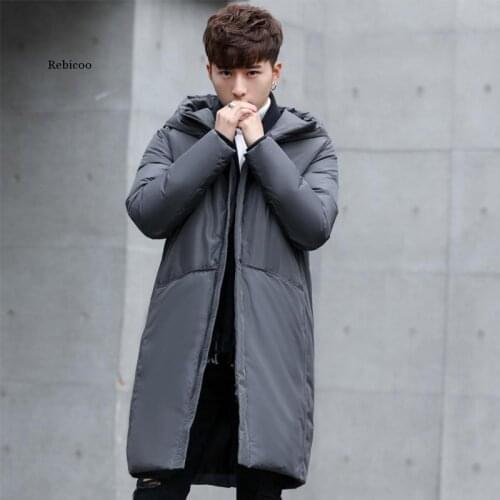 New Thick Winter Mens Jacket Brand Clothing Hooded Black Gary Long Warm Cotton Coat Male Coats