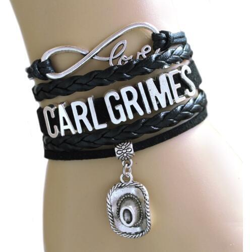 NEW RAAIVED Infinity Bracelet Love CARL grimes cowboy hat DARYL DIXONC rossbow Bracelet Walking Dead Bracelet Custom