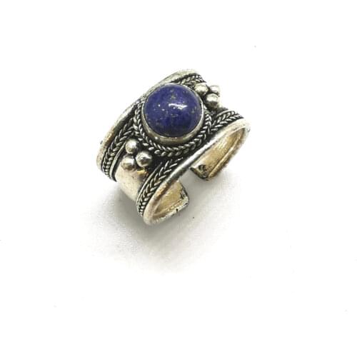 R033 Nepal Vintage Lapis Lazuli Rings Tibetan Open Ring