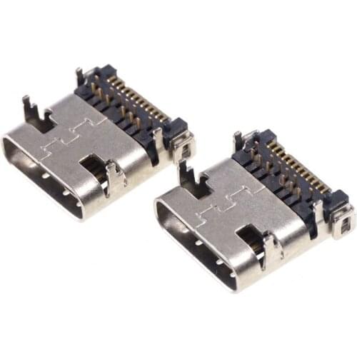 50 Pcs USB 3.1 Type C Connector 24 Pin Female Right Angle SMT Tab USB 3.1 Version Socket Receptacle
