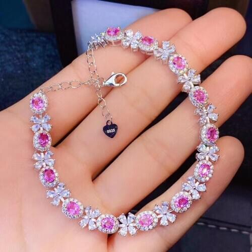 The Best Engagement Gift Sapphire Bracelet 925 sterling silver Fine jewelry Natural And Real Sapphire Bracelet
