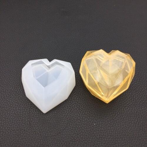 DIY Crystal Epoxy Geometry Love Storage Box Mould Gypsum Diffuse Stone Decoration Baked Silicone Mirror