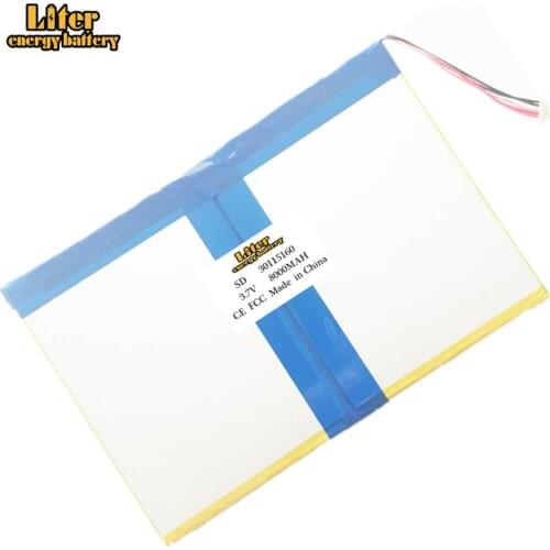 3.7v 8000mAh 30115160 Li-Polymer Replacement Battery For Smart Tab 1005 Tablet PC Accumulator 5-wire Plug