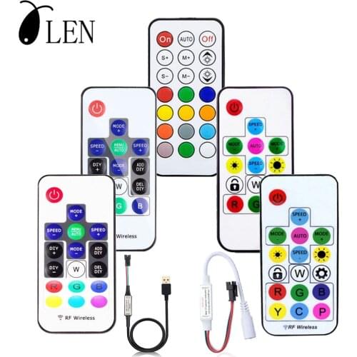 USB/DC Led Pixels Strip Light Controller WS2811 WS2812B MINI 3Keys RF 14/17/21Keys Led Tape Remote Controller DC5-24V
