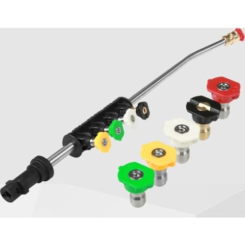 High Pressure Car Wash Water Gun Snow Foam Lance Long Curved Rod 1/4 Fan Nozzle For Karcher K Series Car Washing Machine Tools