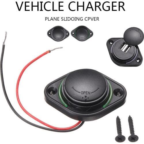 Dual USB Waterproof Charger Socket Outlet with LED Lamp For 12V 24V Motorcycle Car Charger For Cell Phone Smart Device