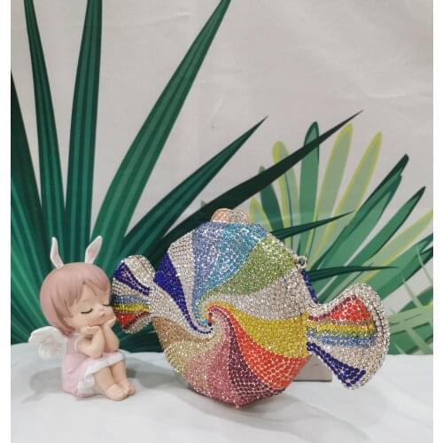 Multicolor Sweet Candy Shape Diamond Women Evening Bags Female Dinner Handbag Ladies Bridal Wedding Party Crystal Clutch Wallets