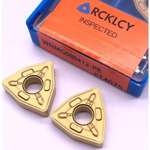 10pcs RCKLCY Lathe Tools WNMG080412 PR FT4025 High Quality Carbide Inserts Metal Turning Tool Lathe Cutter Tool CNC WNMG080404