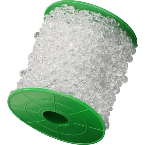 8mm+3mm 60yd Faux Pearl Beads String Wedding Bouquets Dress Hair DIY Craft