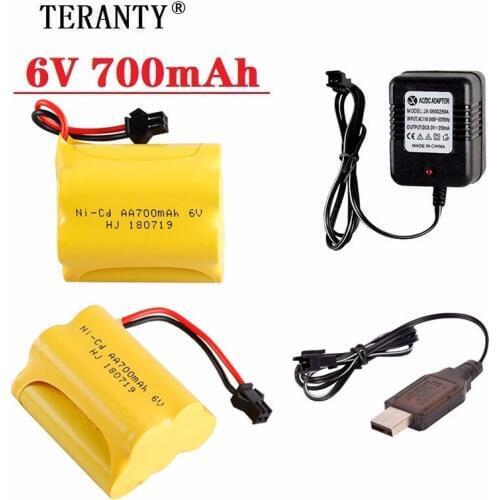 6v 700mah Rechargeable Battery + Charger For Rc toys Cars Tanks Trucks Robots Gun RC Boat Ni-CD AA 6v 700mah NiCD Battery Pack