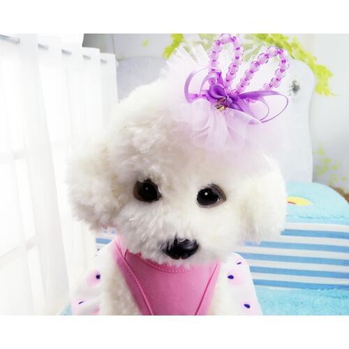 20pcs Pet dog hair accessories flower Dog hairclip headdress Maltese Bichon Tactic Yorkshire elastic yarn