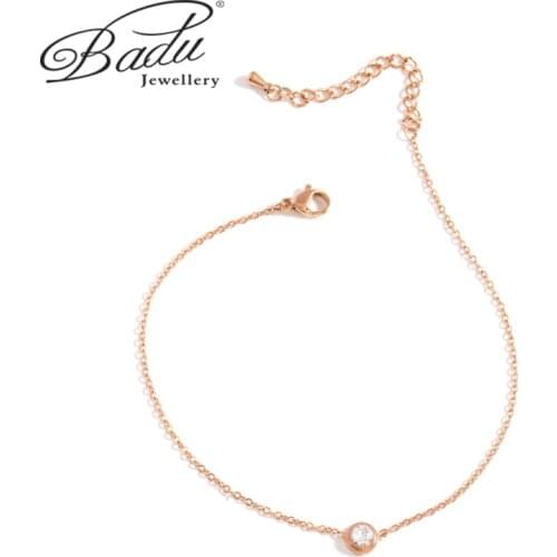 Badu Ankle Bracelet Foot Jewelry Beach Accessories Shiny Crystal Rhinestone Foot Chain Anklets For Women Gold Color Leg Bracelet
