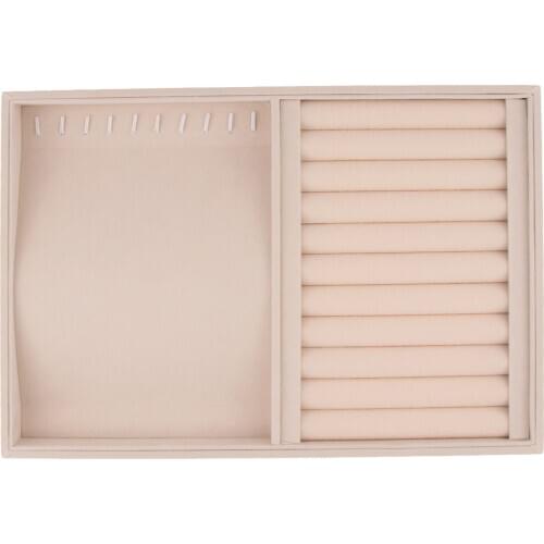 Velvet Jewelry Tray Ring Flat Jewellery Box Display Organizer Holder Storage Showcase