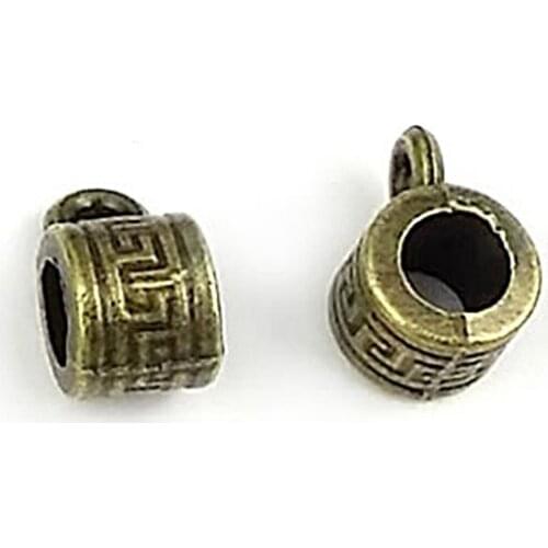 C074)100g,about 138 pieces 10x5mm,hole 3.5mm Antique Bronze Zinc Alloy Large Hole Beads Charms Connector Jewelry Accessories
