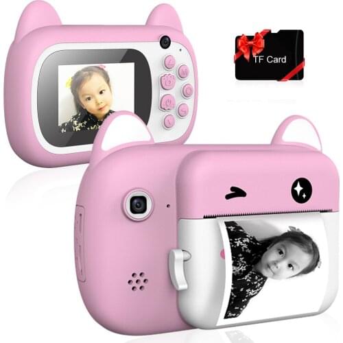 Children Camera for Kids Instant Printing Camcorder HD1080P Fun Digital Cam Photo Toys for Girl Boy Birthday Gifts