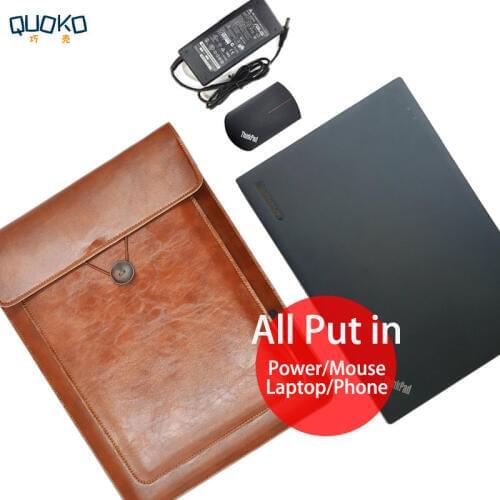 Double Layer High Capacity Laptop Bag Cover,Microfiber Leather NoteBook Sleeve Case For Thinkpad X260 X270 X280 X390
