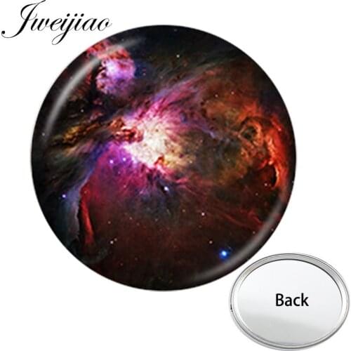 JWEIJIAO Universe Planet Nebula Galaxy Art Photo One Side Mini Pocket Mirror Portable Makeup Vanity Hand Travel Purse Mirror
