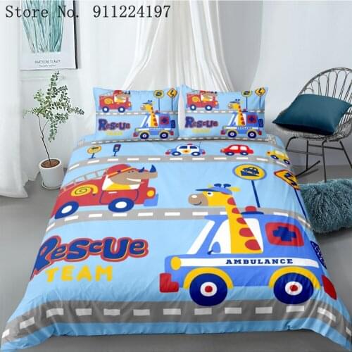 Cartoon Boys Bedding Set Game Car Giraffe Pattern Duvet Cover Set Children Birthday Gift AU/EU Single Luxury Bedclothes For Kids