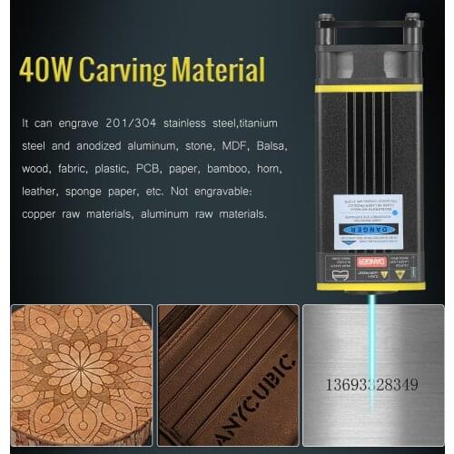 40W Laser Module Kit Engraving Module Blue Light 448-462nm Continuous Laser Cutting TTL Module Set for Laser Engraving Machine