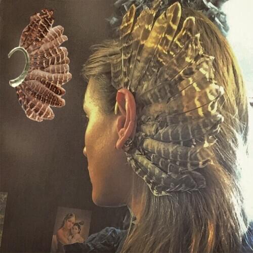 Leopard Ear Cuff Gold Clip On Earrings For Women Men Fake Piercing Fashion Jewelry Big Feather Earings Party Bijoux Brincos 2020