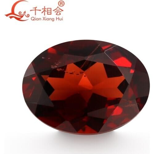 Machine cut oval shape natural cut beautiful Natural red garnet gemstone