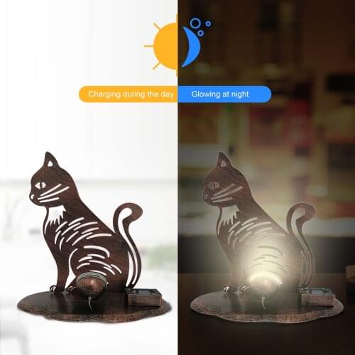 Metal Owl Figurine Solar Lights-Waterproof Solar Lantern, Garden Decor Table Lights, Warm White LED Decorative Light for Outdoor