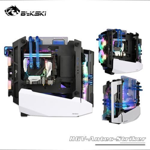 BYKSKI kit use for Antec Striker Computer Case / Acrylic Board Water Channel Solution / Kit for CPU and GPU Block