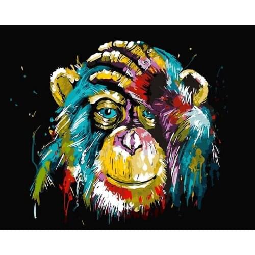 Color Monkey Paintings By Numbers DIY Pictures Oil Coloring By Numbers Set Gift Drawing By Numbers Canvas Decor New Arrivals