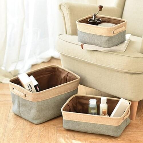 Nordic INS Linen Storage Basket Desktop Clutter Sorting Box Cosmetics Snacks Storage Basket Remote Control Storage Box