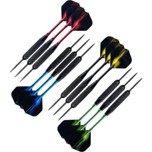 12pcs Professional Darts Steel Tips Aluminum Shafts PET Flight for Electronic Dartboard Outdoor Indoor Games