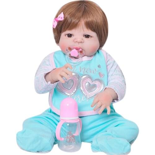 Alive Newborn Reborn Dolls Babies 23Inch Menina Bonecas Reborn Full Body Silicone Ethnic Doll Vinyl DIY Toys Lifelike Playmate