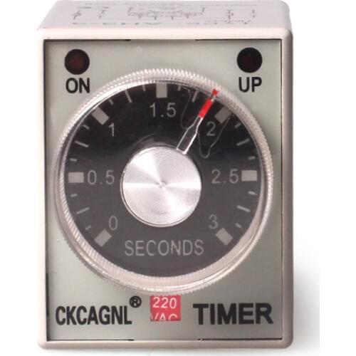 AH3-3 1S/3S/6S/10S/30S/60S/3M/6M/10M/30M/60M Power On Timer Delay Time Relay AC220V/110V DC24V/12V with Socket
