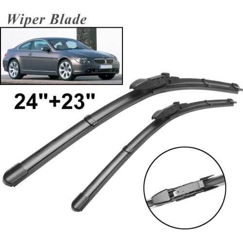 Okowiper LHD Front Wiper Blades For BMW 6 Series E63 E64 Windshield Windscreen Front Window 24"+23"