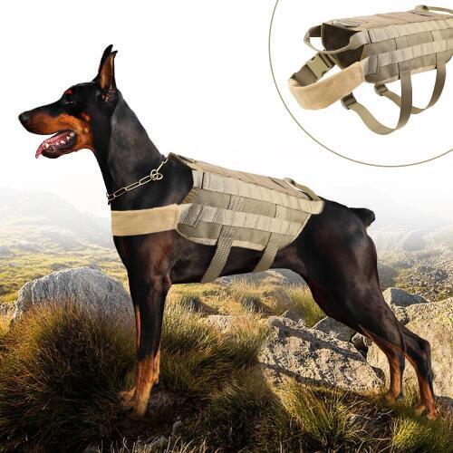 Dog Harness K9 Military Tactical Hound Nylon Dog Vest Adjustable training leash for small Large Dog German Shepherd dog supplies