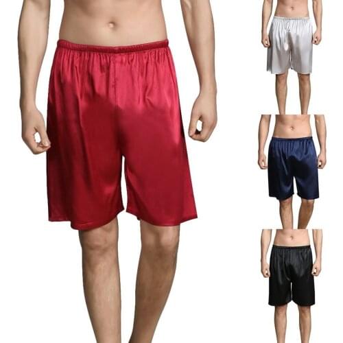JODIMITTY Summer Sleep Bottoms Men Sleepwear Shorts Comfy Silk Satin Pajama Homewear Shorts Loungewear Soft Home Wear Fashion