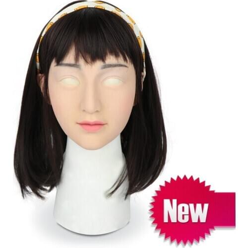 Transgender Latex Mask Realistic Skin Crossdresser Silicone Shemale Sexy Cosplay for Male Real Halloween Party Dress Up Supplies