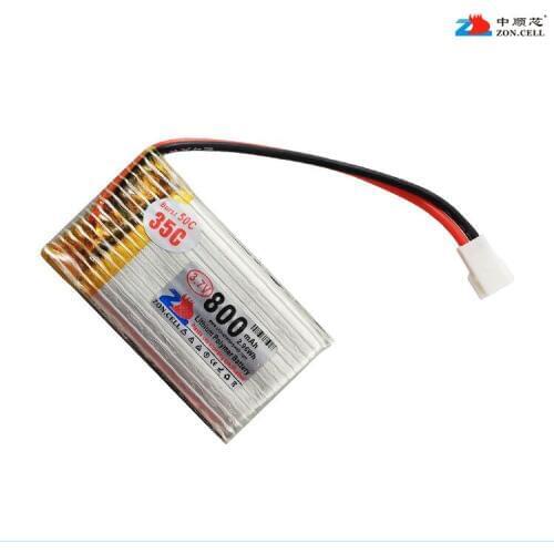 In 802540 Sima 800mAh four axis balance helicopter 3.7V power lithium batteries 752540 Rechargeable Li-ion Cell
