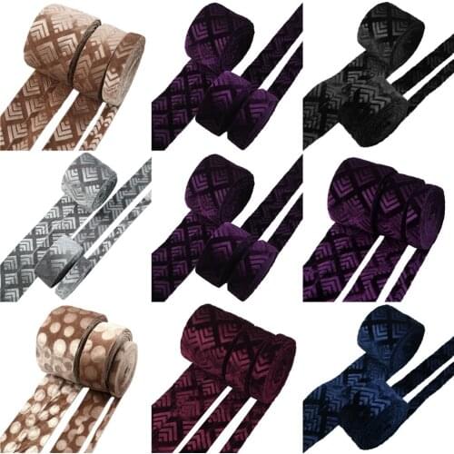 Dot Velvet Layering Cloth Ribbons Fabric (5Y Discontinuous)Bow-knot Crafts Home Packing Gift DIY,,5Yc19399